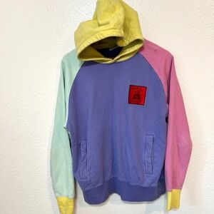 Teddy Fresh Color Block Hoodie Sweatshirt Size Small Pastel Lavender‎ Pink